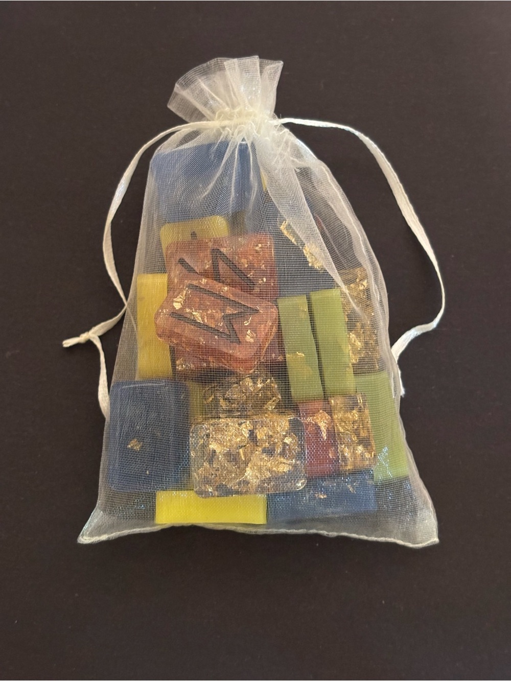 Rune Tile Set - multicolor resin with inlaid gold flake - Picture 6 of 6